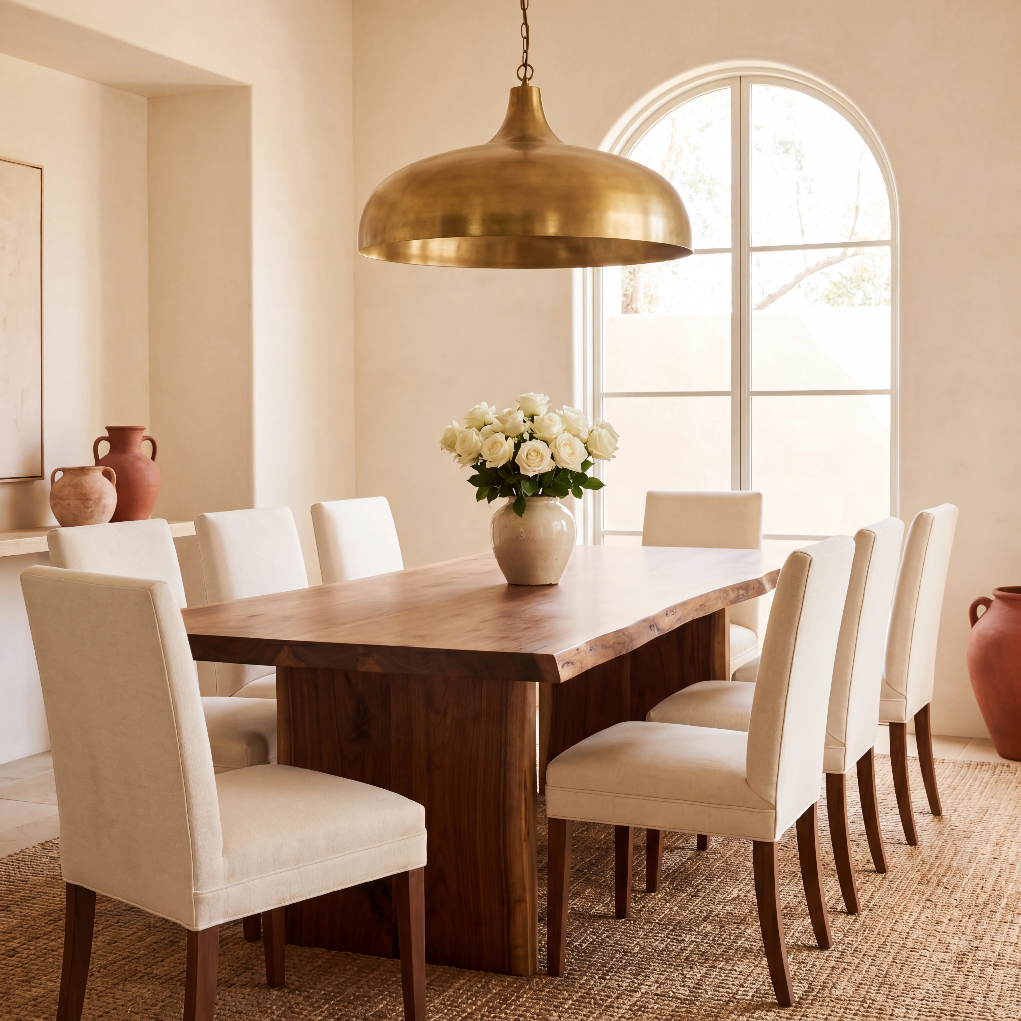 Comedor con mesa de nogal macizo — Comedor Valle
